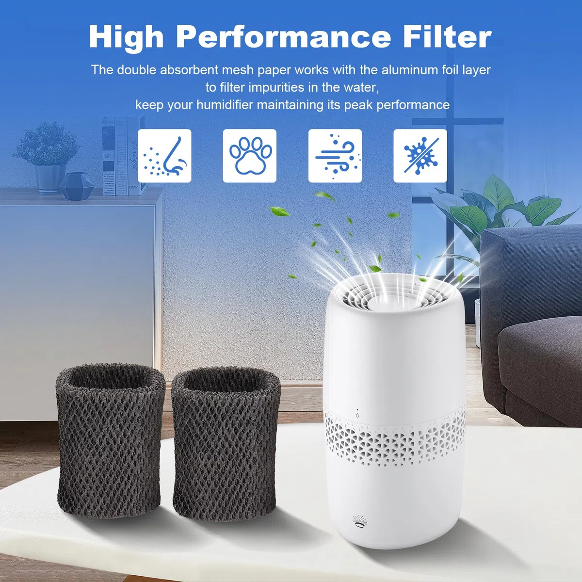 FY1190 Ersatzfilter für Philips 2000 Serie HU2510/10 Luftbefeuchter: Hochleistungsfilter-Luftbefeuchterelement FY1190/30 (2 stück)