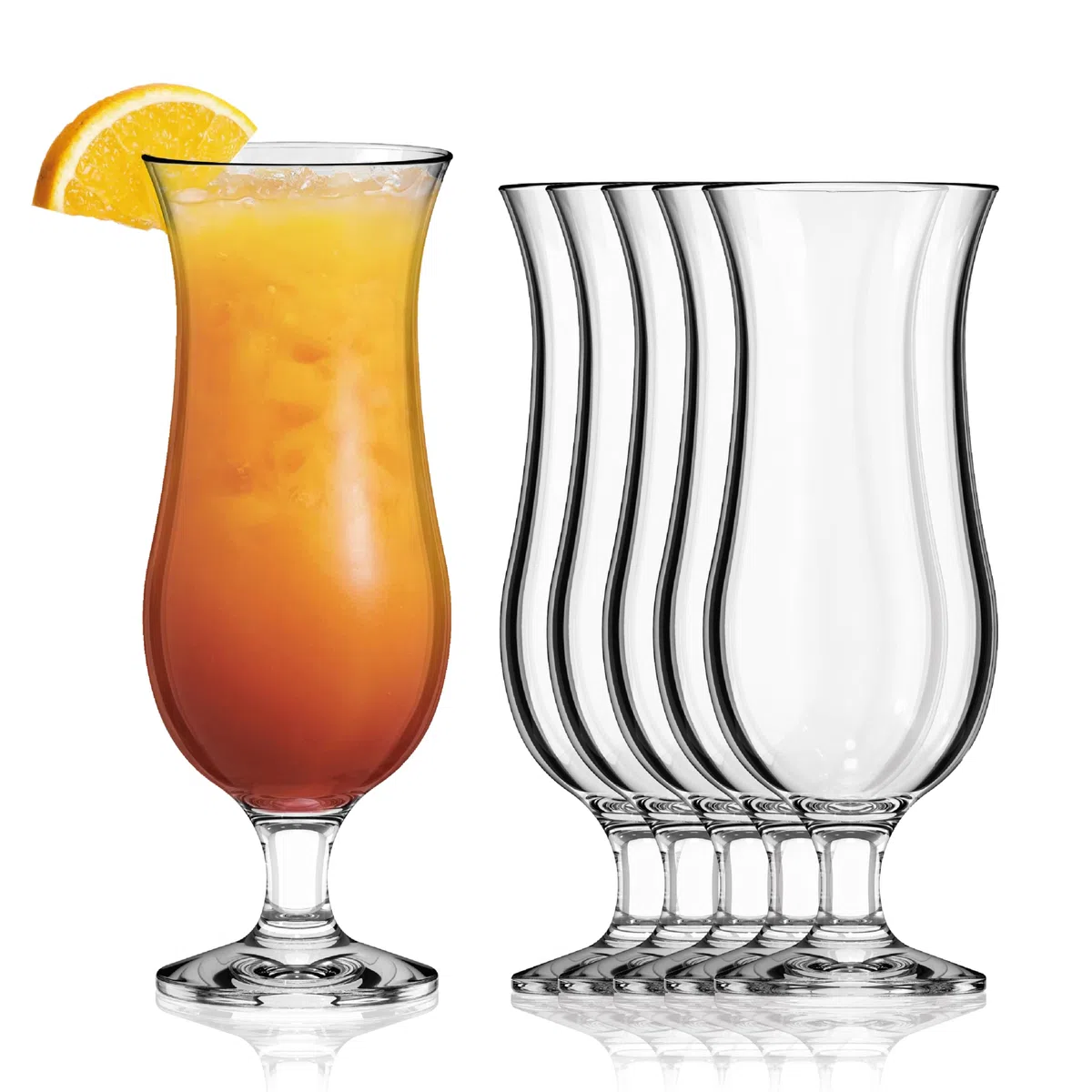 Sahm Hurricane Cocktail Gläser Set 6 STK - 430ml Cocktail Longdrinkgläser Set - Ideal als Barkeeper Set, Milchshake Glas oder als Eisbecher Glas