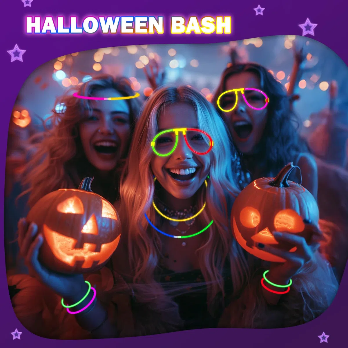 Knicklichter Party Set,100 Stück Leuchtstäbe 130 Verbinder,Neon Knicklichter Ketten und Leuchtbrillen für Kinder, Deko für Festival Hochzeiten Weihnacht Party Silvester Deko 2025