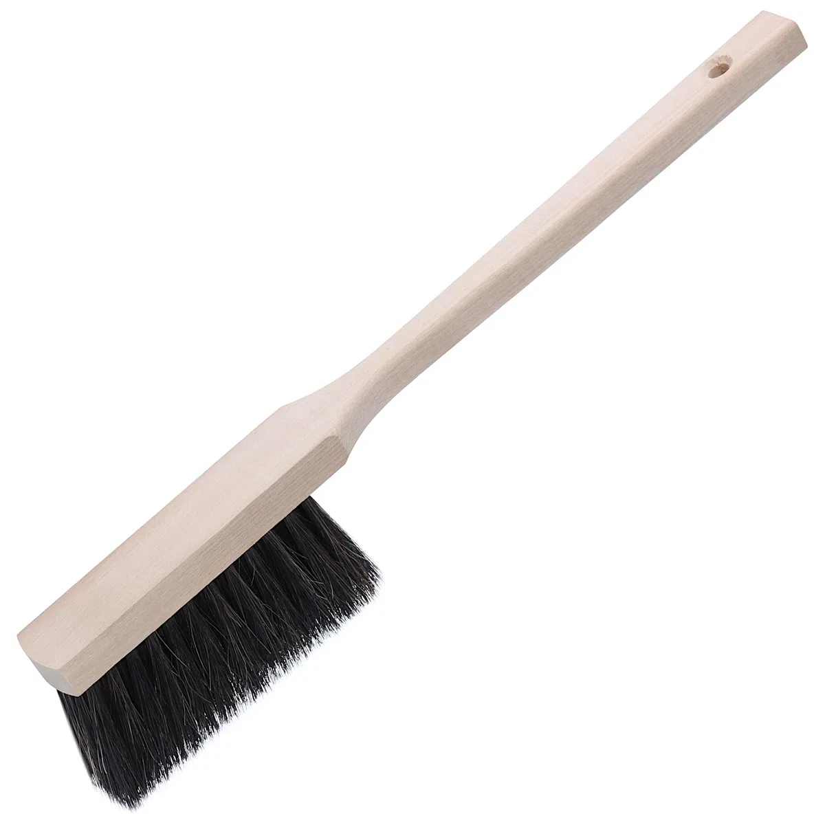 Langstiel Handfeger Rosshaar 43cm - Handbesen mit Rosshaarborsten - Langstielhandfeger aus Buchenholz - Handkehrer mit langem Stiel - ideal für Haushalt, Werkstatt und Auto