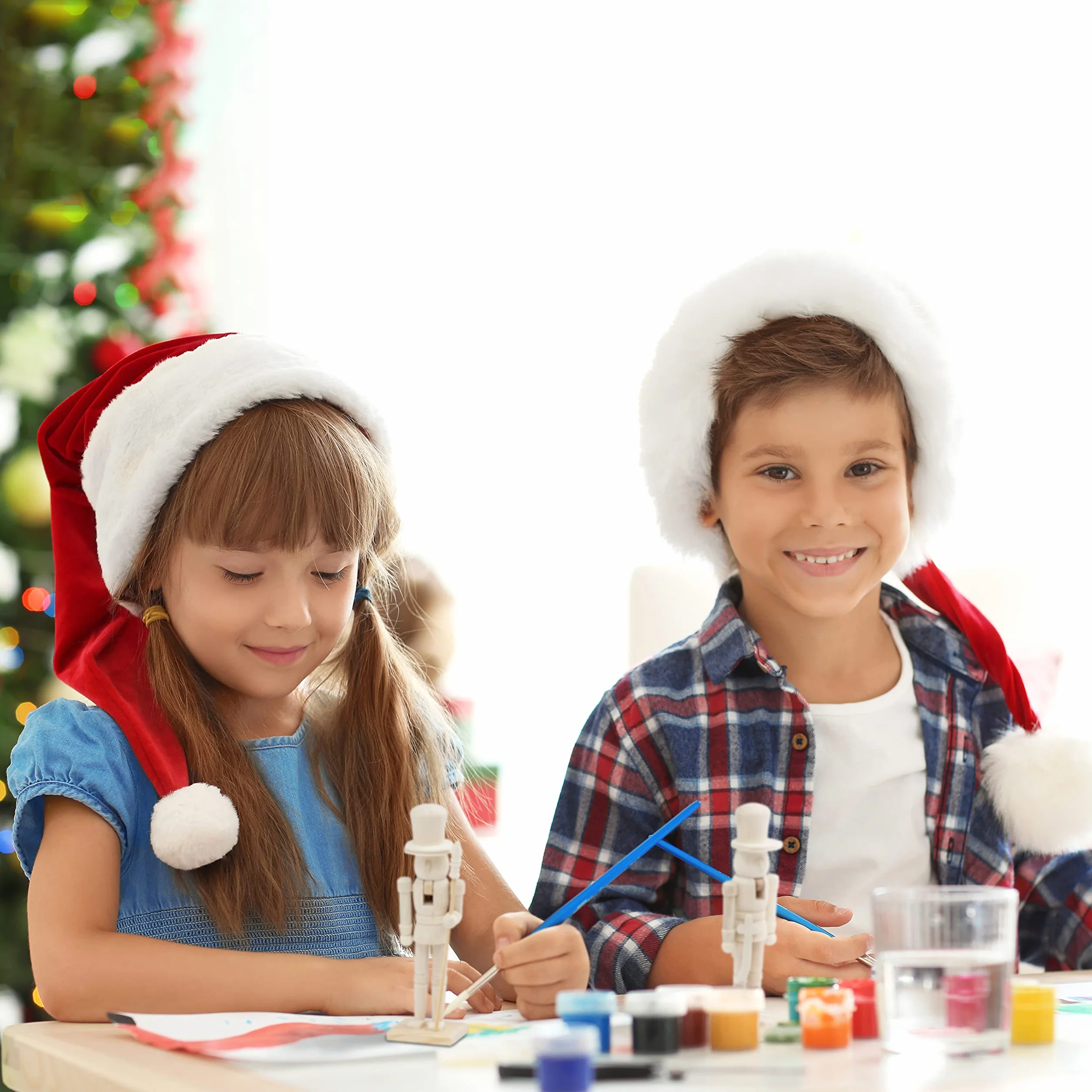 THE TWIDDLERS 2 Weihnachten Nussknacker aus Holz zum Selber Bemalen, 18cm - DIY Basteln Weihnachtsdeko für Kinder - Farben Inklusive, Male deinen eigenen Soldaten, Kunst Kreatives Geschenk Spielzeug