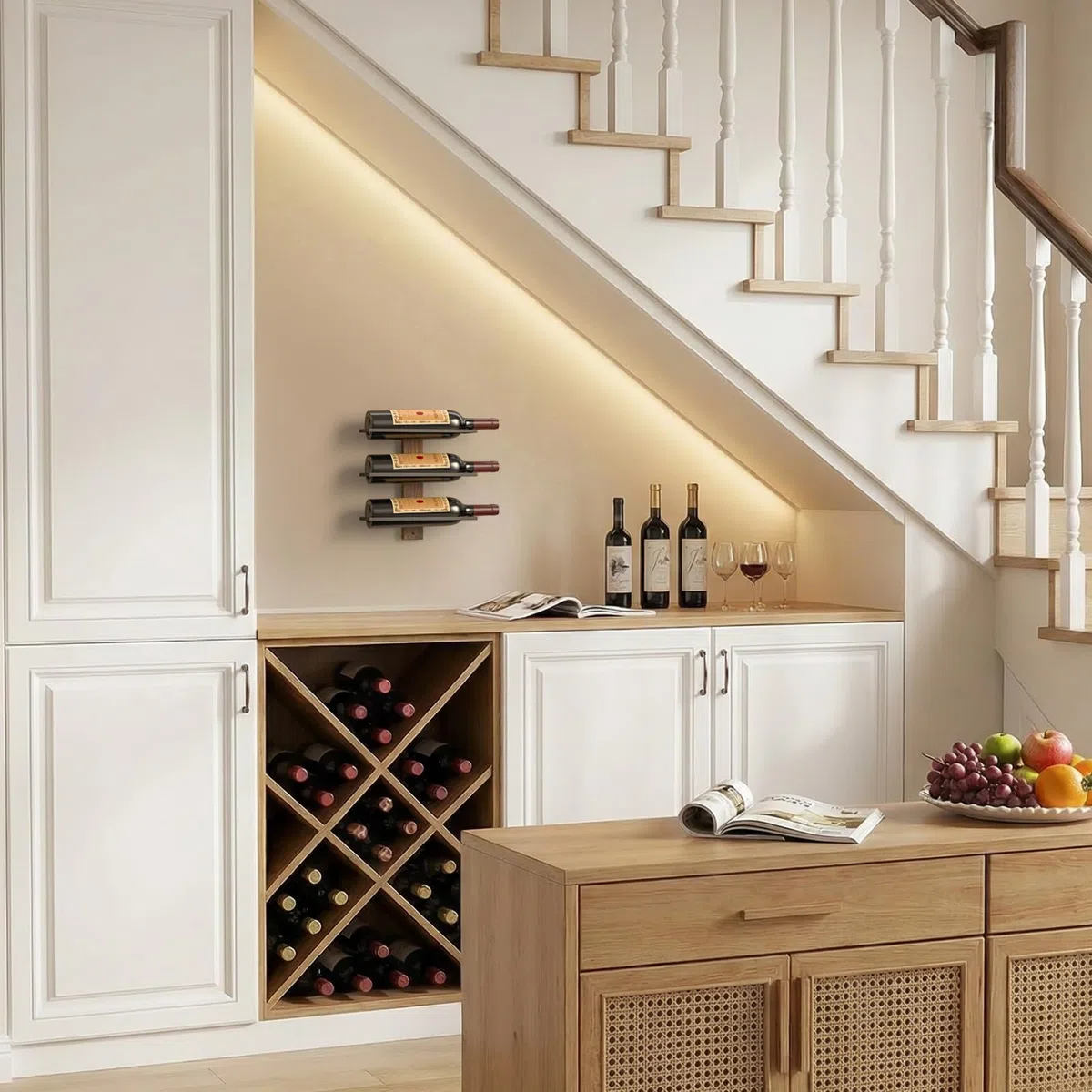 B4Life Weinregal Zur Wandmontage Für 3 Flaschen -weinregal Wand, Flaschenregal,Flaschen Wandregal,weinflaschenhalter,weinhalter Zum Umhängen,Weinhalter Und Weindekor Für Die Wand