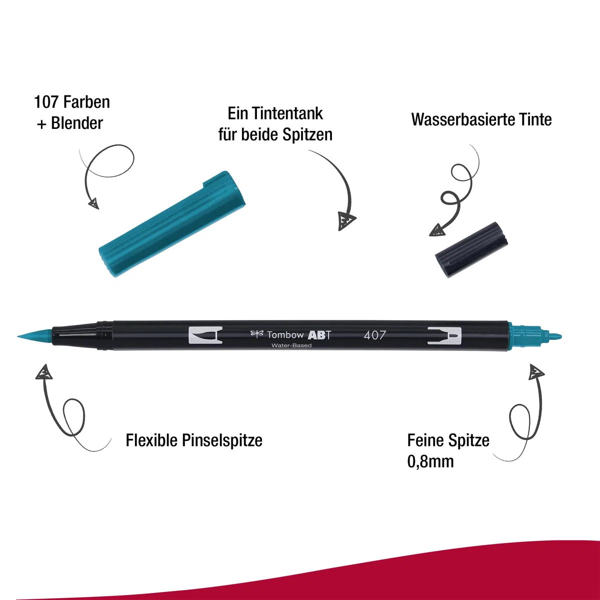 Tombow ABT Dual Brush Pen, Polar Glow, Stift mit zwei Spitzen, perfekt fürs Hand-Lettering und Bullet Journal, wasservermalbar, 6er Set [ABT-6P-POLAR]