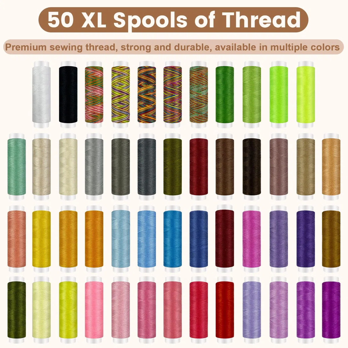 Nähset für Erwachsene, 50 Farbe Faden Kit, 295PCS Professionelle Nähbarungen, Enthält Faden, Ergonomische Schere, Nadeln und mehr, Mini Nähset für Anfänger, Reisen, Zuhause, Schule und DIY Geschenk