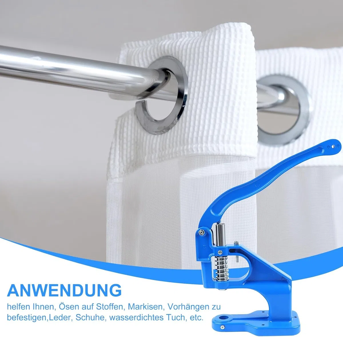 Topsky Multifunktionales Ösenpresse Handpresse Set mit Hammer: 3 Stempelsätze und 1500 Ösen (6/10/12 mm) inklusive – Perfekt für Ösen, Druckknöpfe und mehr – Ihre All-in-One Werkzeuglösung