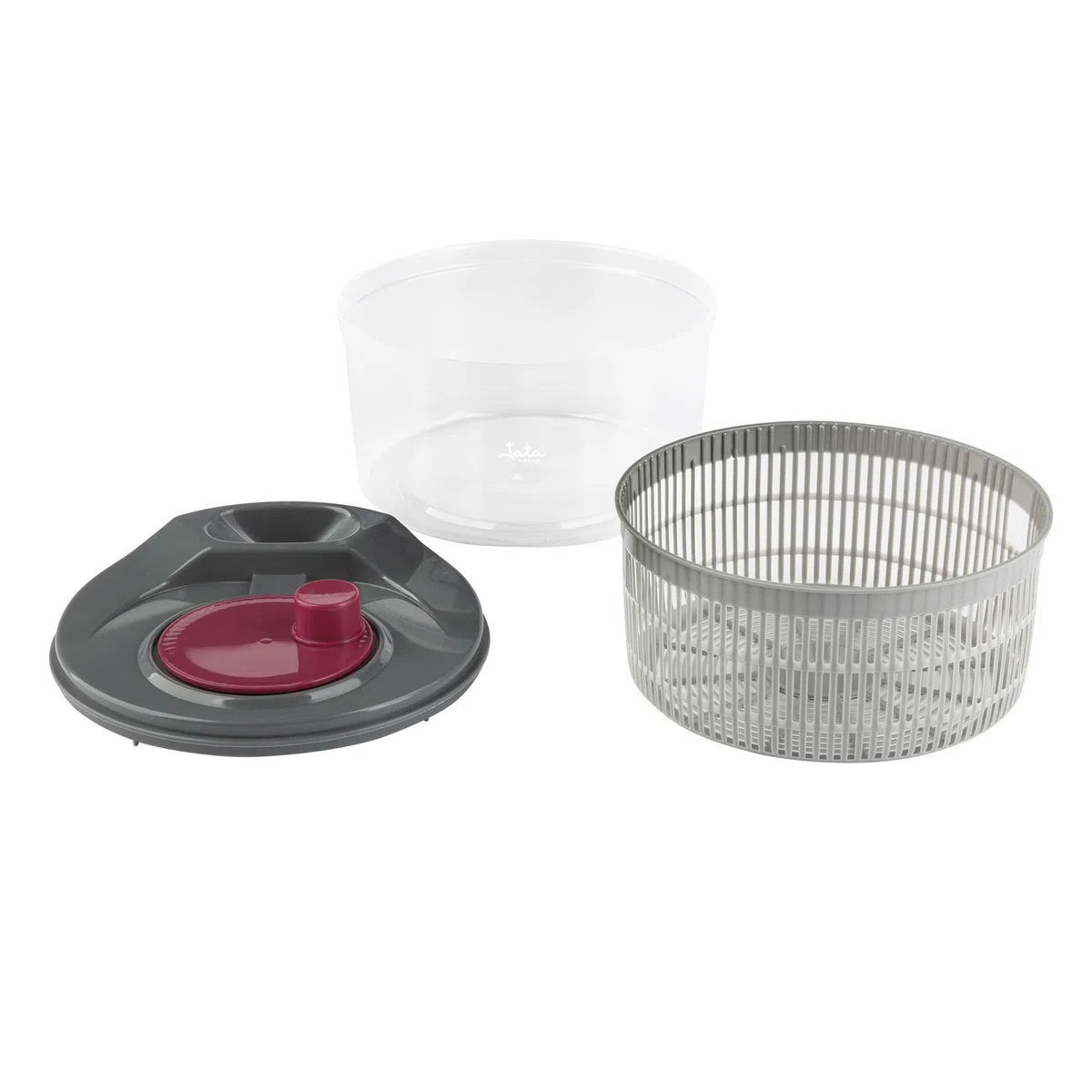 JATA Home HACC4554 Salatschleuder, 3 l, BPA-frei, drehbar in beide Richtungen, Schleudern, wäscht und trocknet Salat, Obst und Gemüse