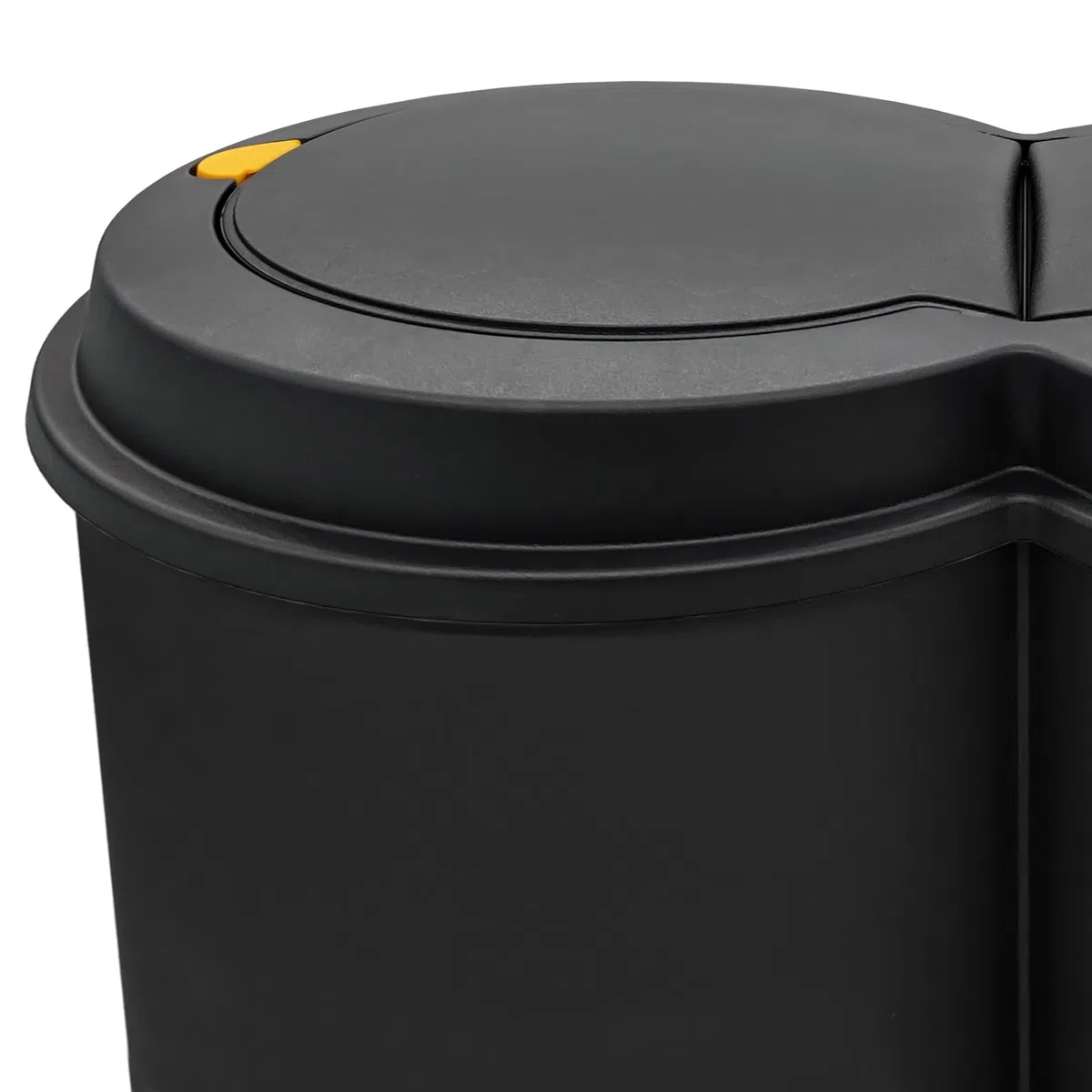 Spetebo Mülleimer 50 Liter (2x25) in schwarz mit praktischem Klappverschluss - Mülltrenner Abfalleimer