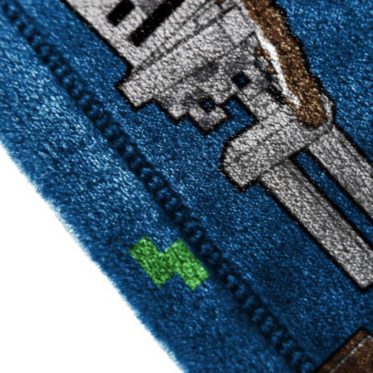 Jay Franco Kids Minecraft Plüsch-Decke – 130 x 150 cm Weiche und kuschelige Fleecedecke für Schlafzimmer und Sofa, offiziell Lizenziertes Produkt, blau