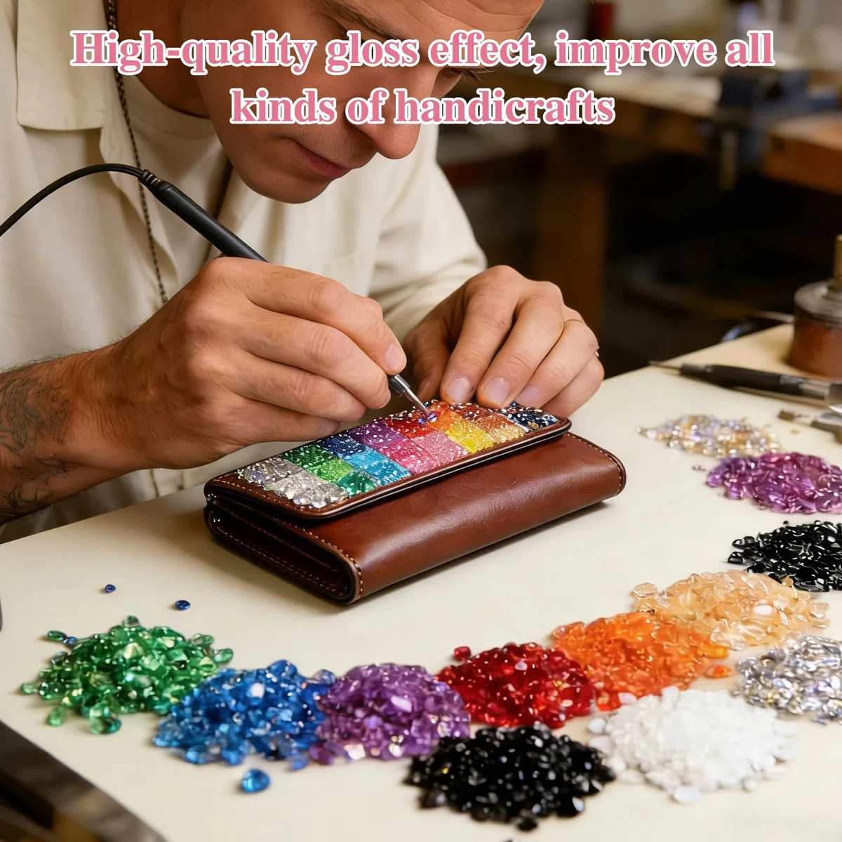 32000-Teiliges Bedazzler Kit, 40 Farben Harz Strasssteinen, 3mm Glitzersteine Bedazzling Kit, Buntes Flatback Rhinestones für Nageldesign, Gesichts-Make-Up, Bastelarbeiten