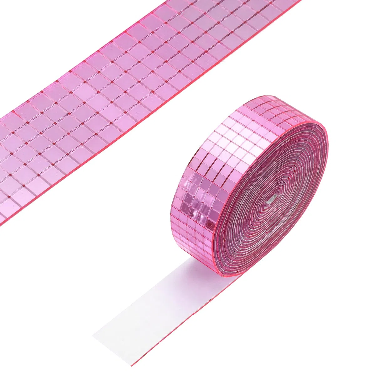 PATIKIL 5x5mm Selbstklebende Spiegel Mosaikfliesen 3600 Stück Quadratische Mini Glas Mosaik Disco Fliesen Aufkleber Für DIY Bastel Disco Ball Party Deko Pink