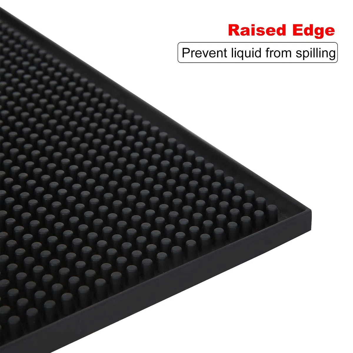 4 Stück 15 x 30cm Bar Matte, Schwarz Gummi Abtropfmatte, Bar Service Matte Barmatte rutschfest für Bar, Club, Küche, Restaurant