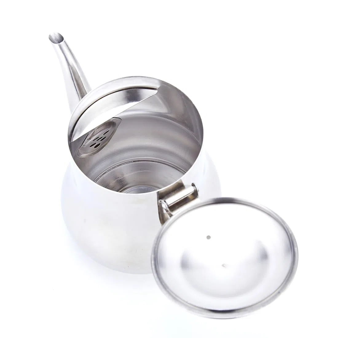 SANQIAHOME Kleine Teekanne aus Edelstahl (Silber, 570 ml)