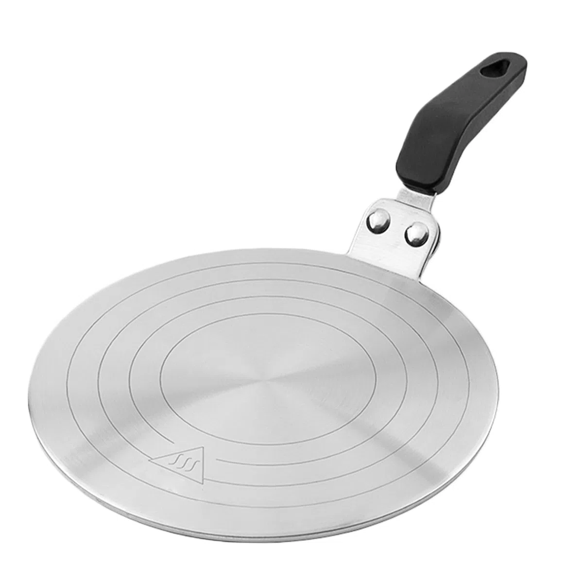 Universal Induktion Adapterplatte Ø 20 cm, Kleine Induktionsadapter mit Wärmeisolierunggriff aus Edelstahl für Moka Töpfe, Wärme Diffusor Kochen Induktion Adapter