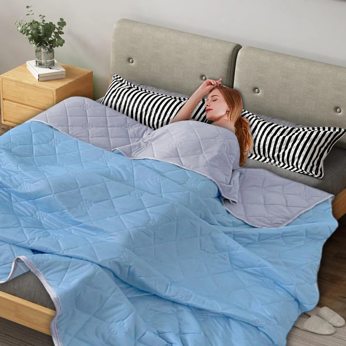 Generisch Kühlende Bettdecke | Eiskalte Decke Für Menschen Mit Nachtschweiß - Atmungsaktive Doppelseitige Tagesdecke Gegen Nachtschweiß Für Zuhause Wohnheim Camping