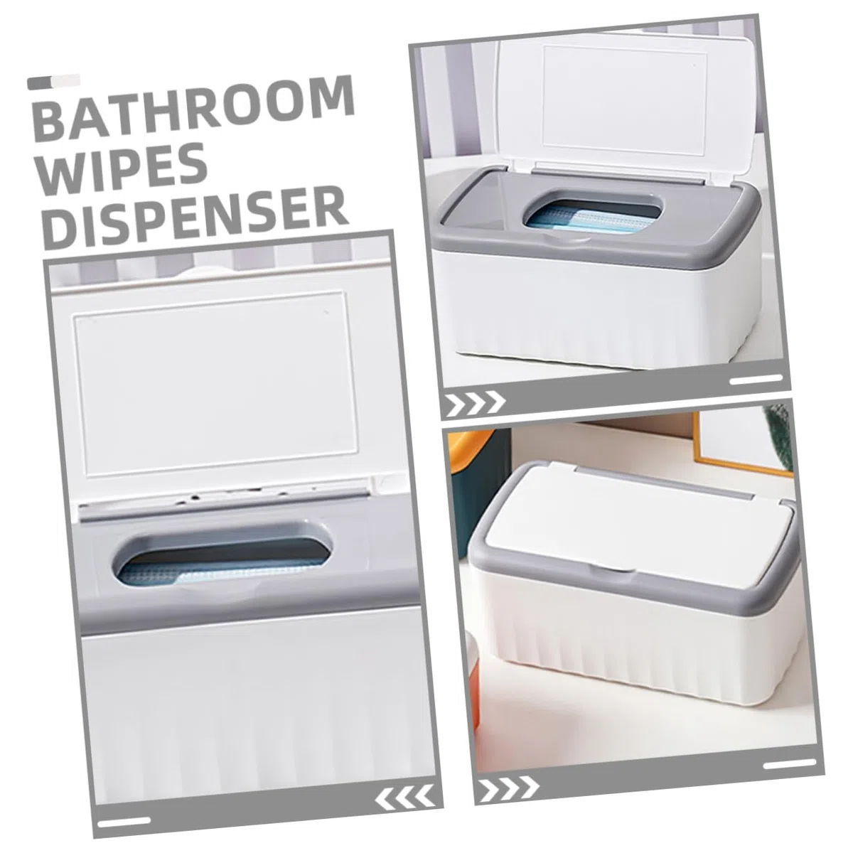 Große Feuchttuchspenderbox aus Kunststoff mit Deckel Rechteckige Nachfüllbare Aufbewahrungsbox für Feuchte Tücher im Badezimmer für Zuhause und Staubdicht und Elegant