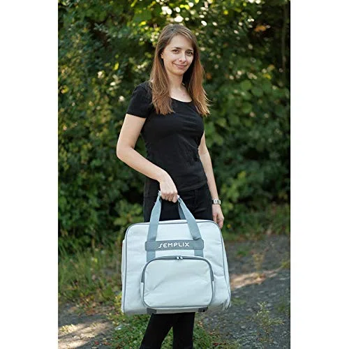 SEMPLIX Overlocktasche - Coverlocktasche 44x38x33 cm, für alle gängigen Overlock und Coverlock Maschinen (Schwarz)