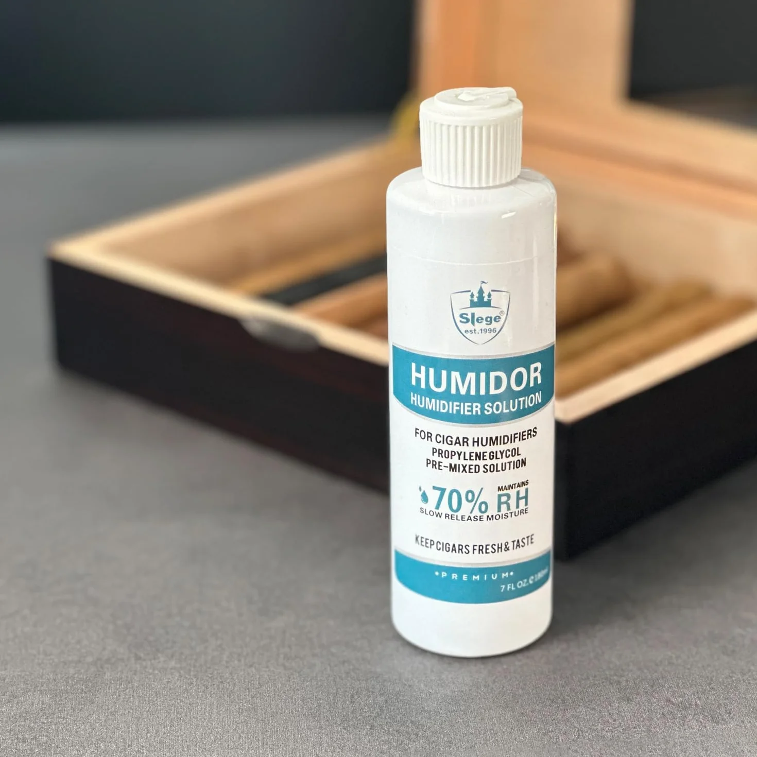 Humidor solution fur ZigarrenBefeuchter, Cigar Humidifier solution,Befeuchter solution fur Zigarren Humidor, Propylene Glycol Pre Mixed Flüssigkeit (7 Fl OZ) x 2 Bott