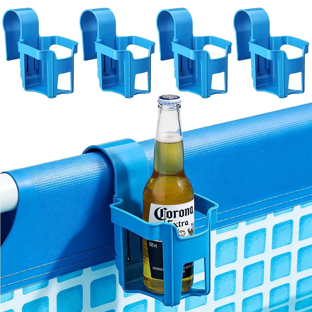 4Pcs Pool Getränkehalter, Poolside Getränkehalte, Whirlpool Getränkehalter, Bierkastenkühler Pool für Schwimmbäder,Pool Becherhalter,Wasserbecher Hängehalter Poolzubehör für Aufstellpool Schwimmbecken