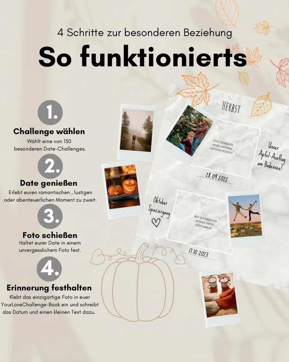 YourLoveChallenge® Paare Edition - Challenge Fotoalbum mit 130+ Challenges für Paare, persönliches Geschenk für deinen Partner zum Geburtstag, Jahrestag oder als kleine Aufmerksamkeit