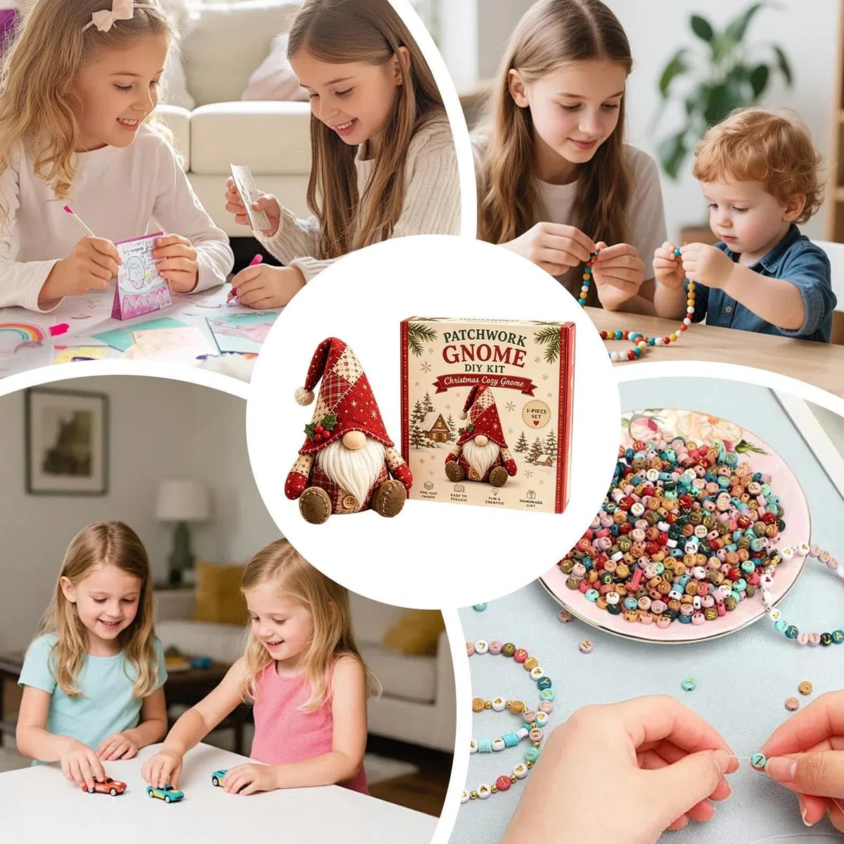 Generisch Wichtel-DIY-Stoffset, Stofftier-Näh-, handgefertigtes Wohndekor-Geschenk für Bastelliebhaber, Jugendliche und Erwachsene