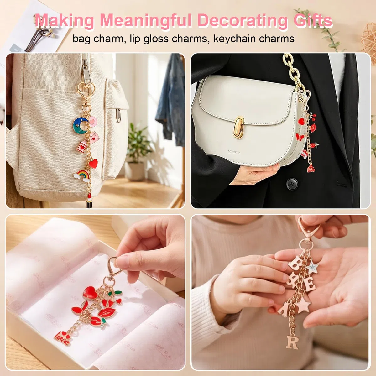 355 Stück DIY Schlüsselanhänger Bastelset, Komplett Handmade Set mit Zange, Sprungringen, Ketten und Geschenktüten, Bastelmaterial für Taschenanhänger, personalisierte Geschenke & Party Mitbringsel