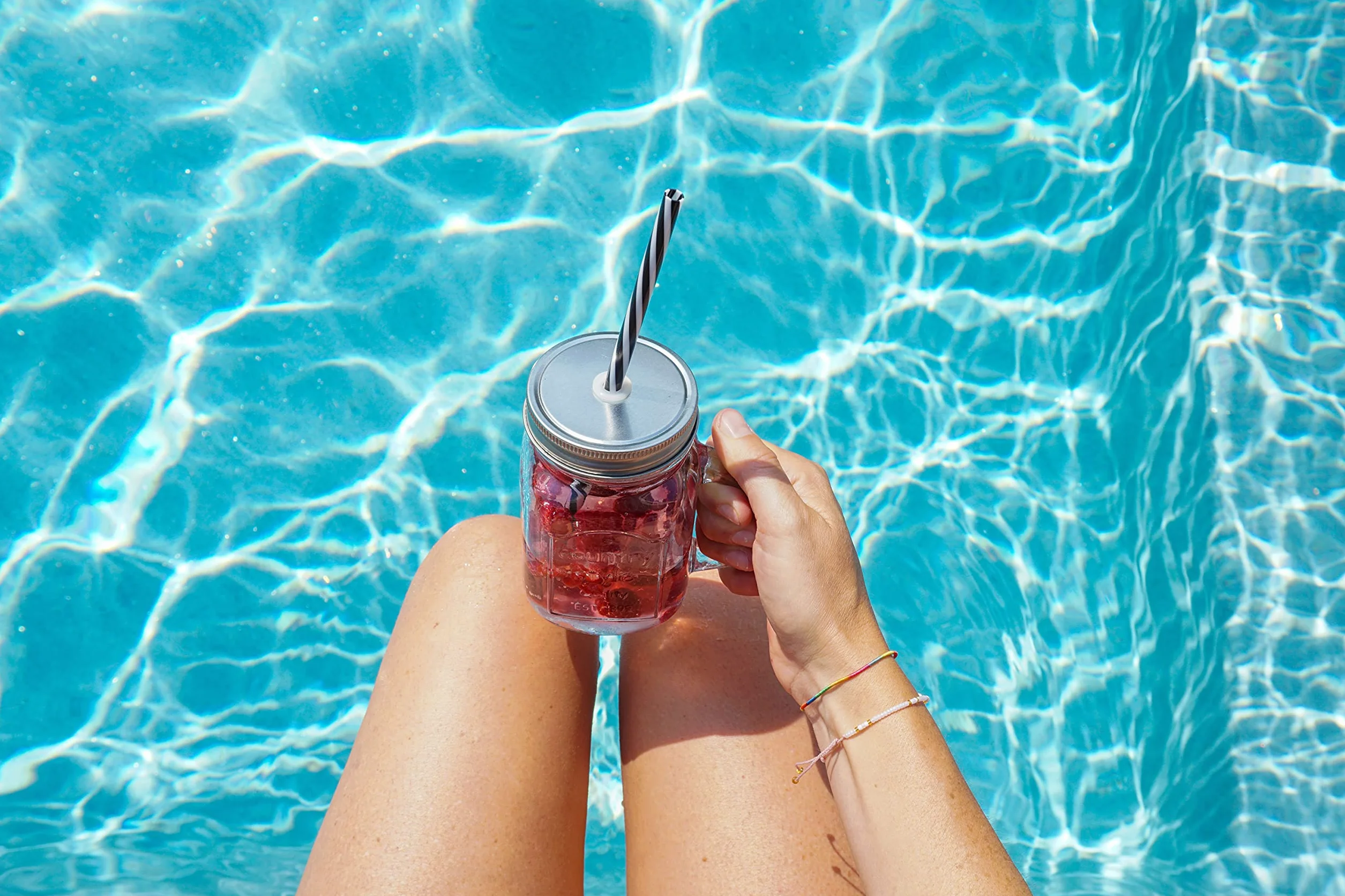 Zeller 19747 Trinkgläser-Set, 7-TLG., Glas/Metall/Holz, ca. 29 x 22,5 x 22,1 cm