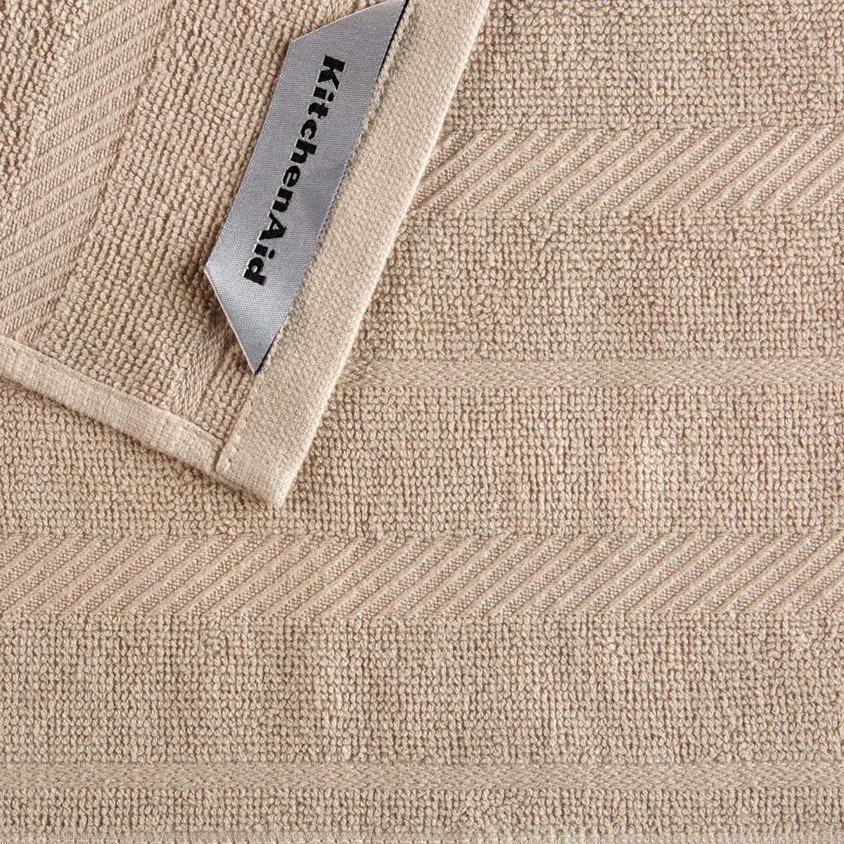KitchenAid Albany Geschirrtuch-Set, Baumwollmischung, Milchshake/Weiß, 30,5 x 30,5 cm, 8 Stück