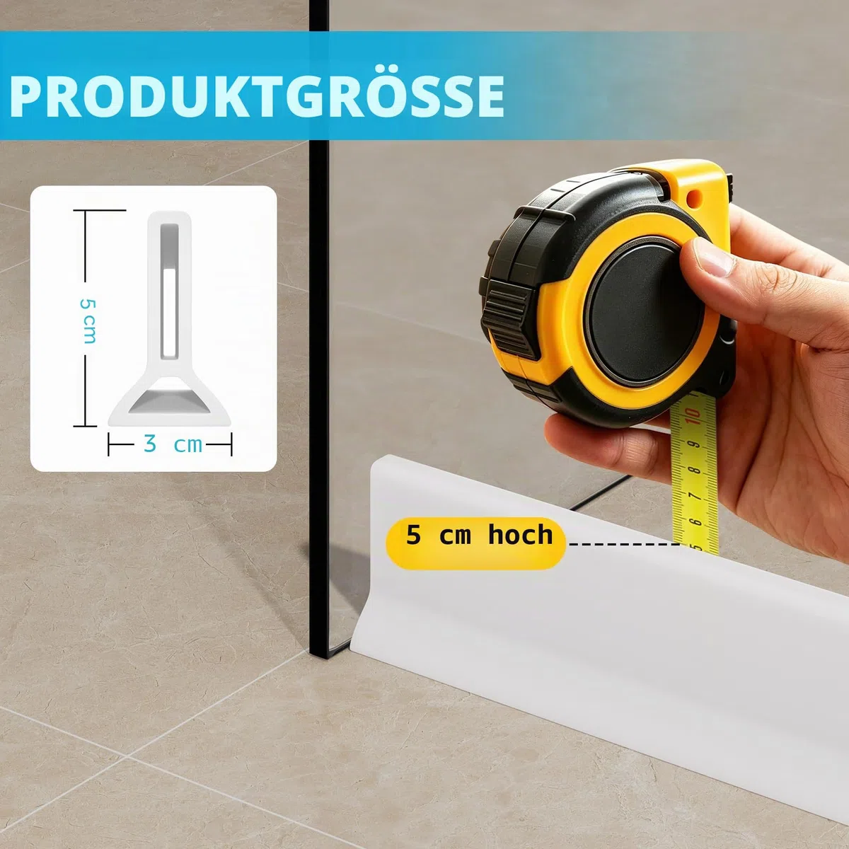 1m Schwallschutzleiste Dusche Selbstklebend, Flexibel Silikon Selbstklebend Wasserstopper Dusche Boden, Schwallschutz Nass-und Trocken-Trennung Duschleiste Boden, für im Bad,Küchenspüle