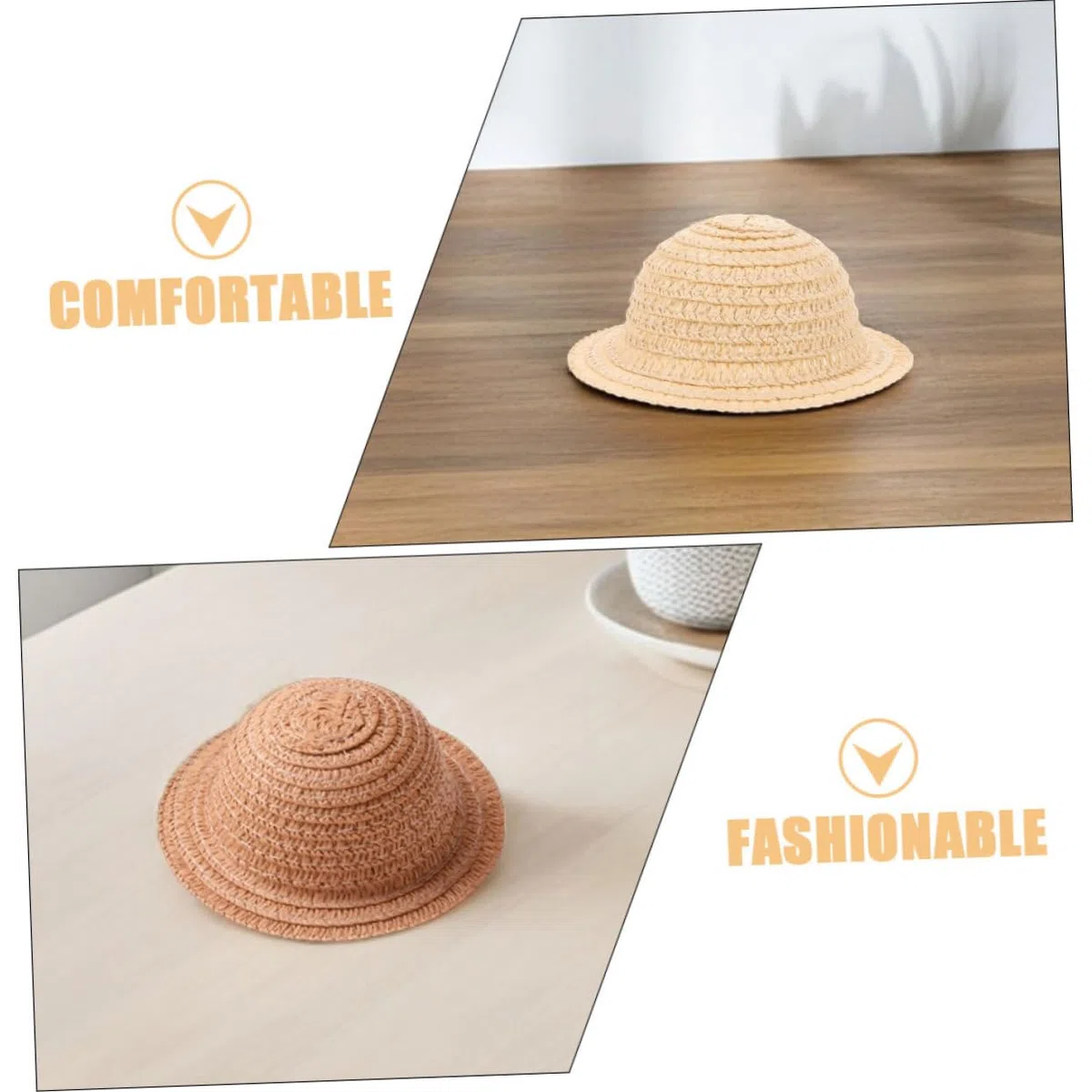 NUOBESTY Mini Strohhut Für Puppen 3Er Set Puppenzubehör Handgefertigter Miniaturhut Für DIY Basteln Und Puppenkleidung 4 Zoll Puppenkopfdeko