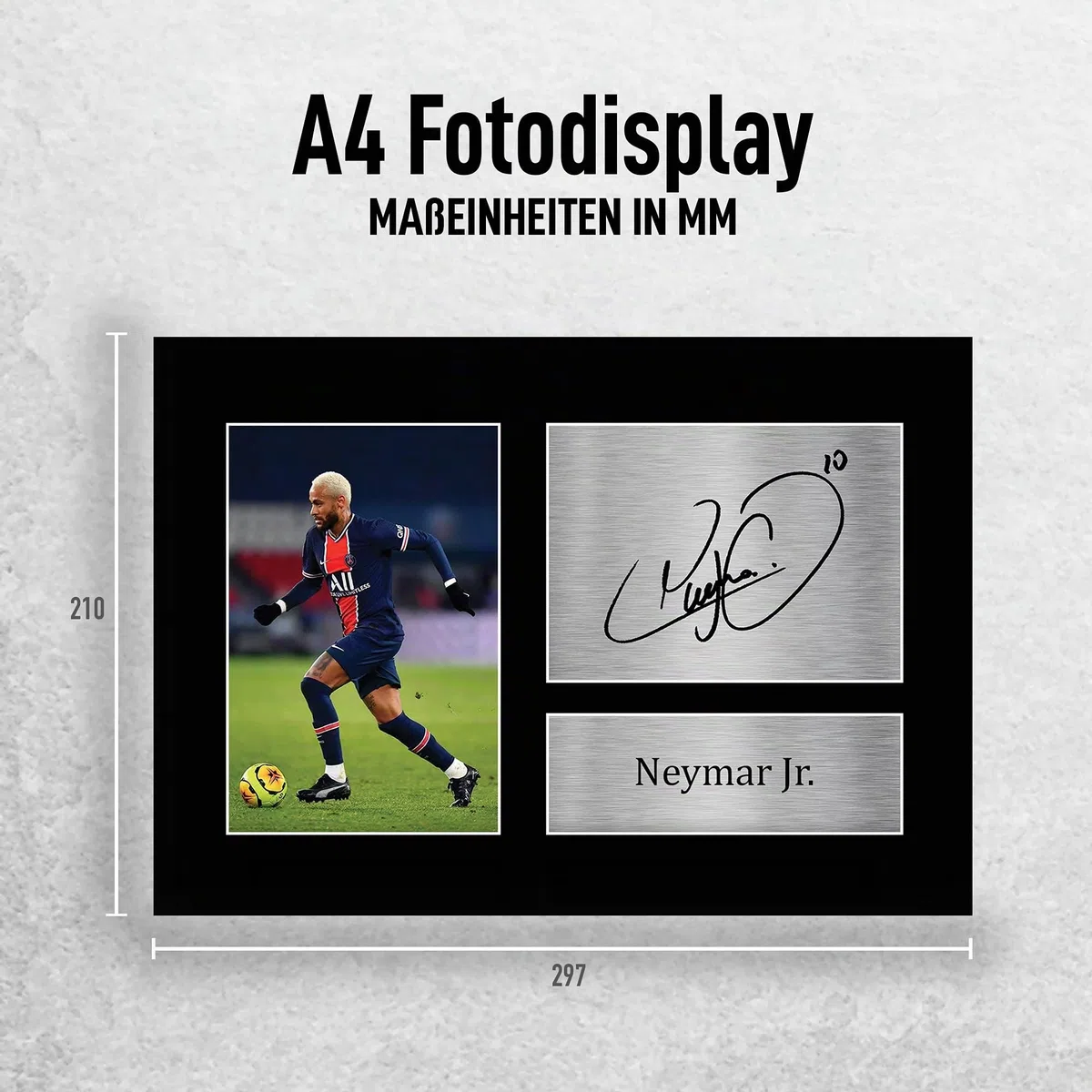 HWC Trading Neymar Jr Paris Blue and Reds Geschenke Gedrucktes Signiertes Autogramm Foto für Fußball Anhänger and Fans - A4