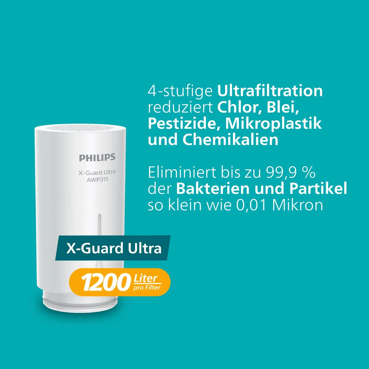 Philips Water Ontap Filterpatrone AWP315/10, ULTRAFILTRATION, 1200 L Filtrationskapazität