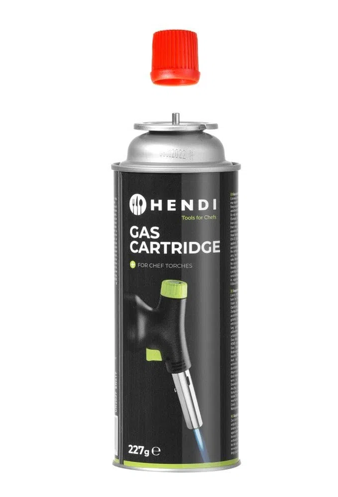 HENDI Gaskartuschen, für HENDI Crème Brûlée Brenner 198247 & 198216, Küchenbrenner, Flambierbrenner, Gasbrenner, Butangas, Stückzahl: 4