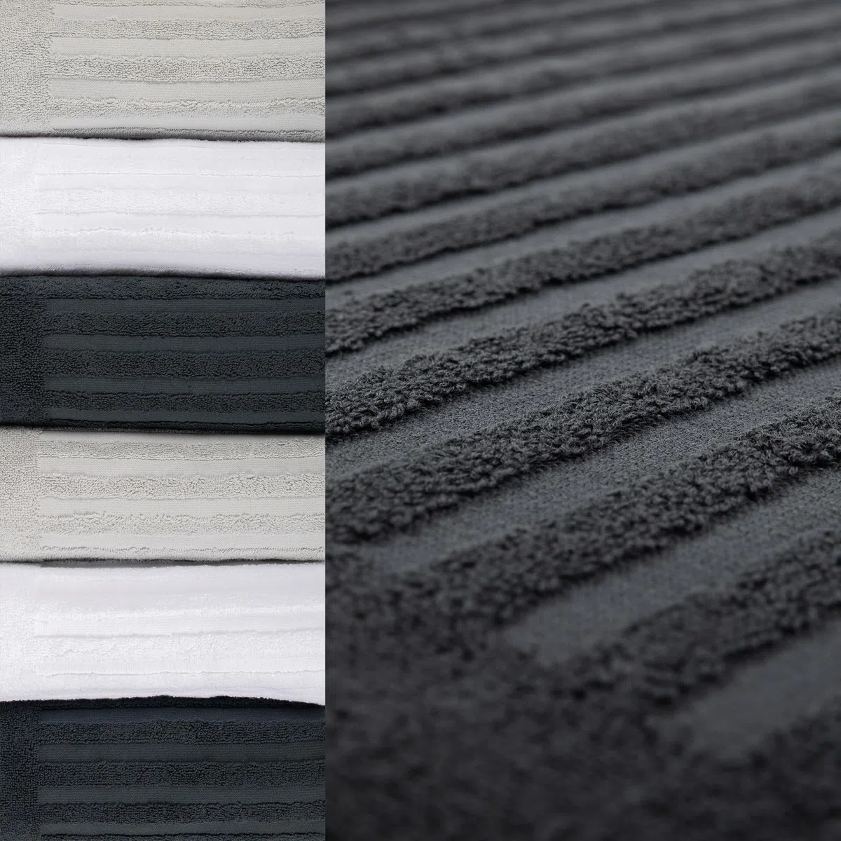 Duschvorleger Badvorleger 2er Set | 100% Baumwolle Frottee 700 g/m² | Badematte Schnelltrocknend Maschinenwaschbar Wasserabsorbierend Dunkelgrau (Anthrazit Grau, 50 x 70 cm 2er Pack)