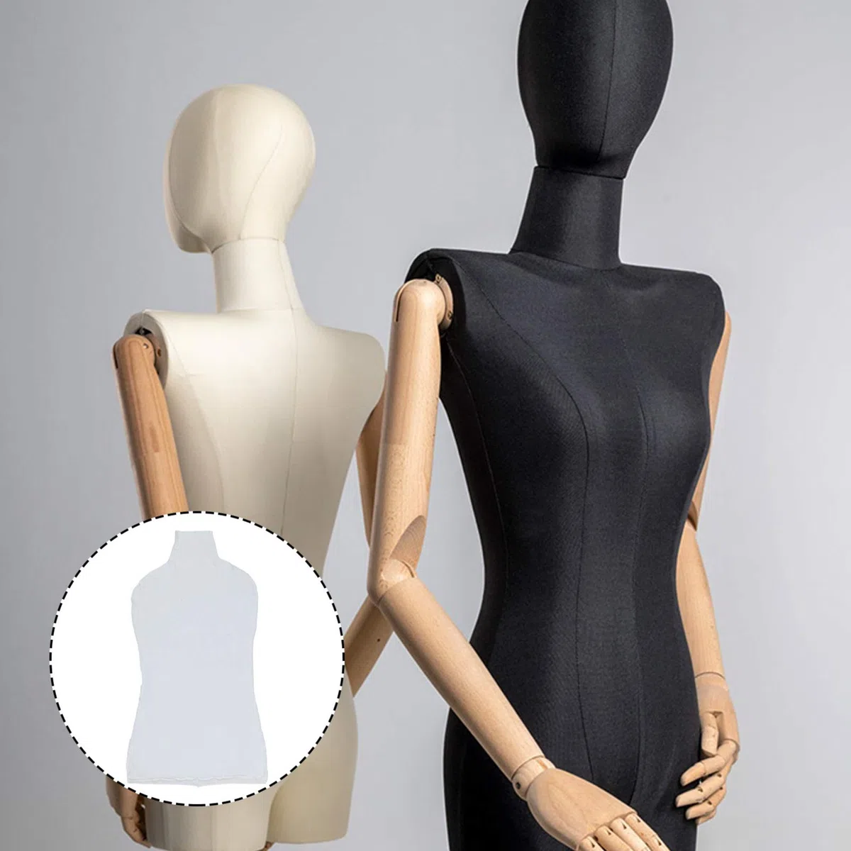 Scicalife Mannequin-Bezug- Weiblicher Mannequin-Stoffbezug mit Großer Elastizität- Baumwollstoffbezug für Mannequin-Körper (Mannequin Nicht Enthalten)