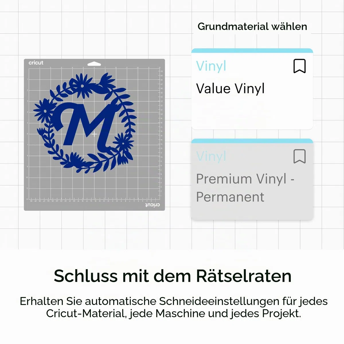 Cricut Vinylfolie für Plotter im Vorteilspack | 25 Blatt | 30,5 cm x 30,5 cm | Selbstklebende, permanente Plotterfolie für alle Cricut Schneidemaschinen | Sortenpaket