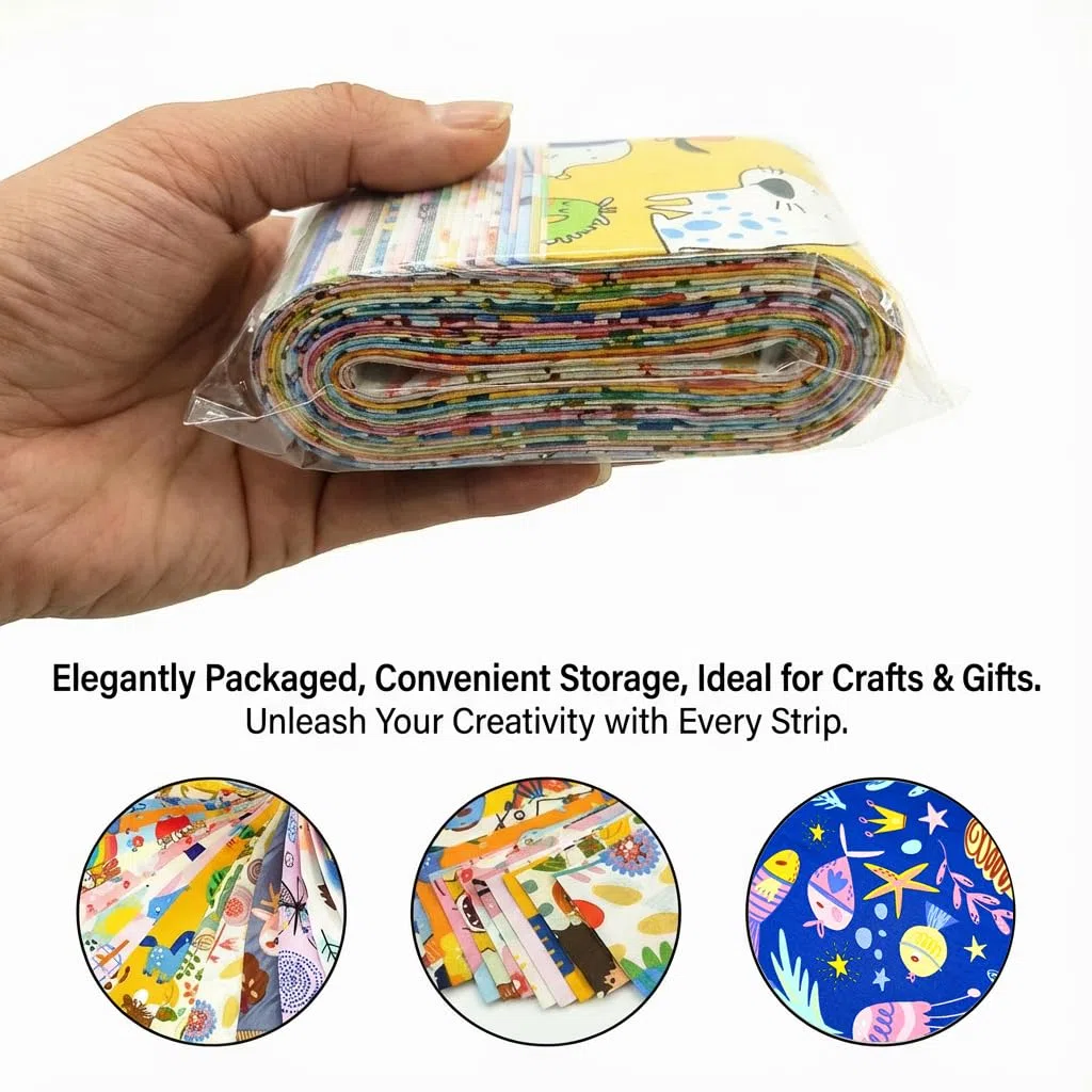 40 Stück Jelly Roll Stoffstreifen zum Quilten und Nähen - 6,6 cm vorgeschnittene Baumwollstoffstreifen im Blumenmuster, perfekt für Quilten und DIY-Nähzubehör (Tiere)