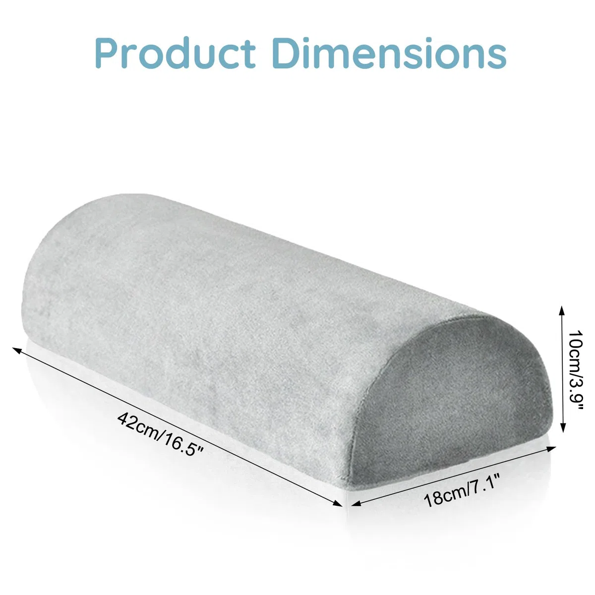 Memory Foam Kissen, orthopädische Nackenrolle, Beinhochlagerungskissen unter dem Knie, Rücken, Beine, Seitenschläfer, postoperative Fußstütze, Lendenwirbelsäule, 41,9 x 18 x 9,9
