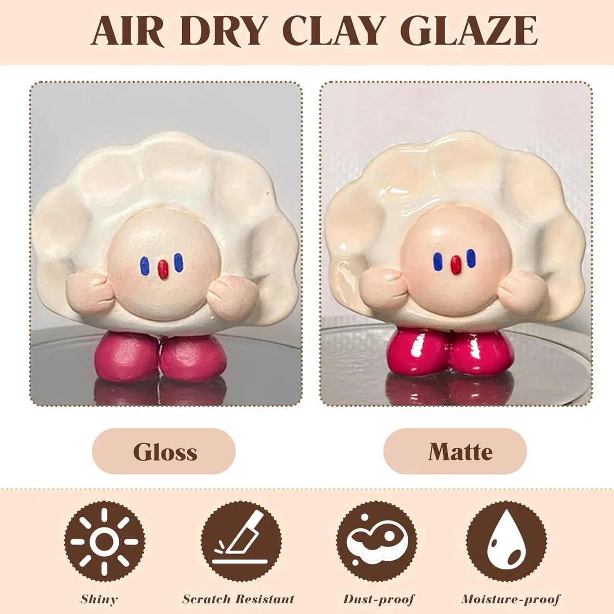 120ml Air Dry Clay Glaze - 30Pcs Tonglasur mit lufttrocknendem Ton Werkzeug Set, Modellierwerkzeug Werkzeug mit Aufbewahrungstasche, Perfektes Töpfer Zubehör für Künstler und Anfänger