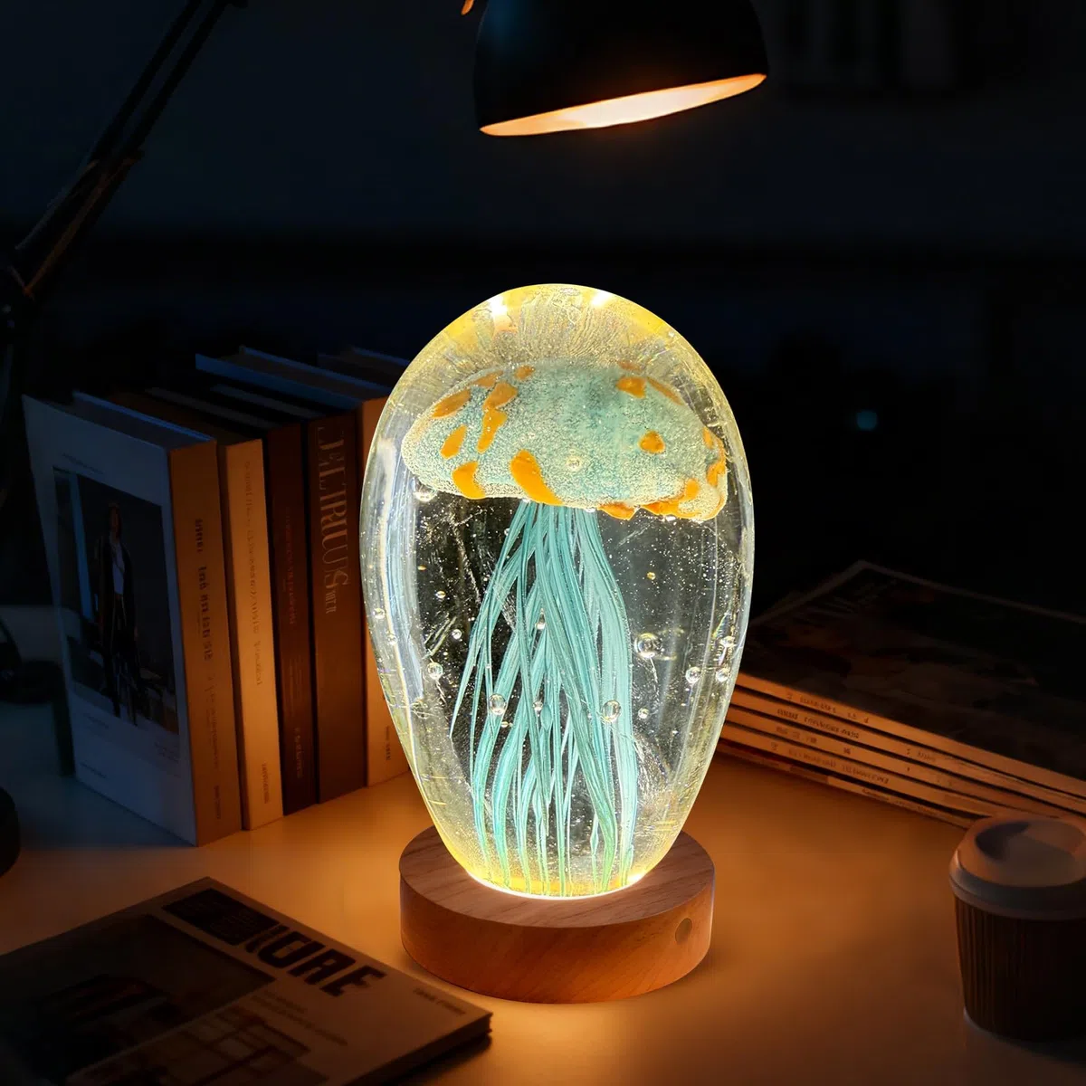 LED-Lichtsockel, 12 cm Holz-Lichtsockel mit Touch-Dimmer und 3 Lichtmodi, Kristall-Display-Sockel, Holzsockel, runder Lichtsockel für Kristallglas, Harz, Kunstharz-Schmuck, Acryl (Holz, 1 Stück)