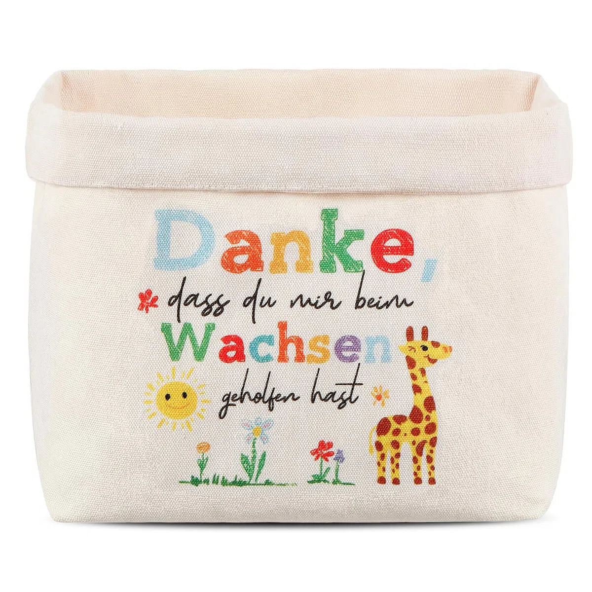 Sinmoe Abschiedsgeschenk Lehrerin Brotkorb Stoff Danke, dass du mir beim Wachsen geholfen hast Geschenkkorb Leer Dankeschön Geschenk Verpackung für Erzieherin Kindergarten Lehrer Grundschule(Giraffe)