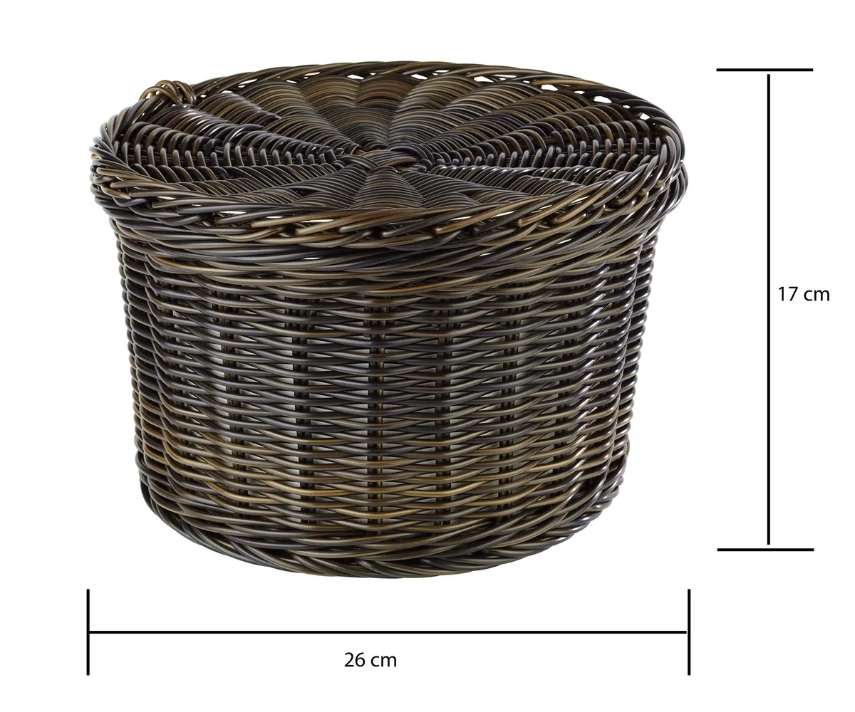 APS Eierkorb „PROFI LINE" - schwarz/brauner Warmhaltekorb für Eier, mit Edelstahldraht im Rand, für ca. 20 Eier, hält den Inhalt durch das Stofffutter lange warm, Ø 26cm, Höhe 17cm