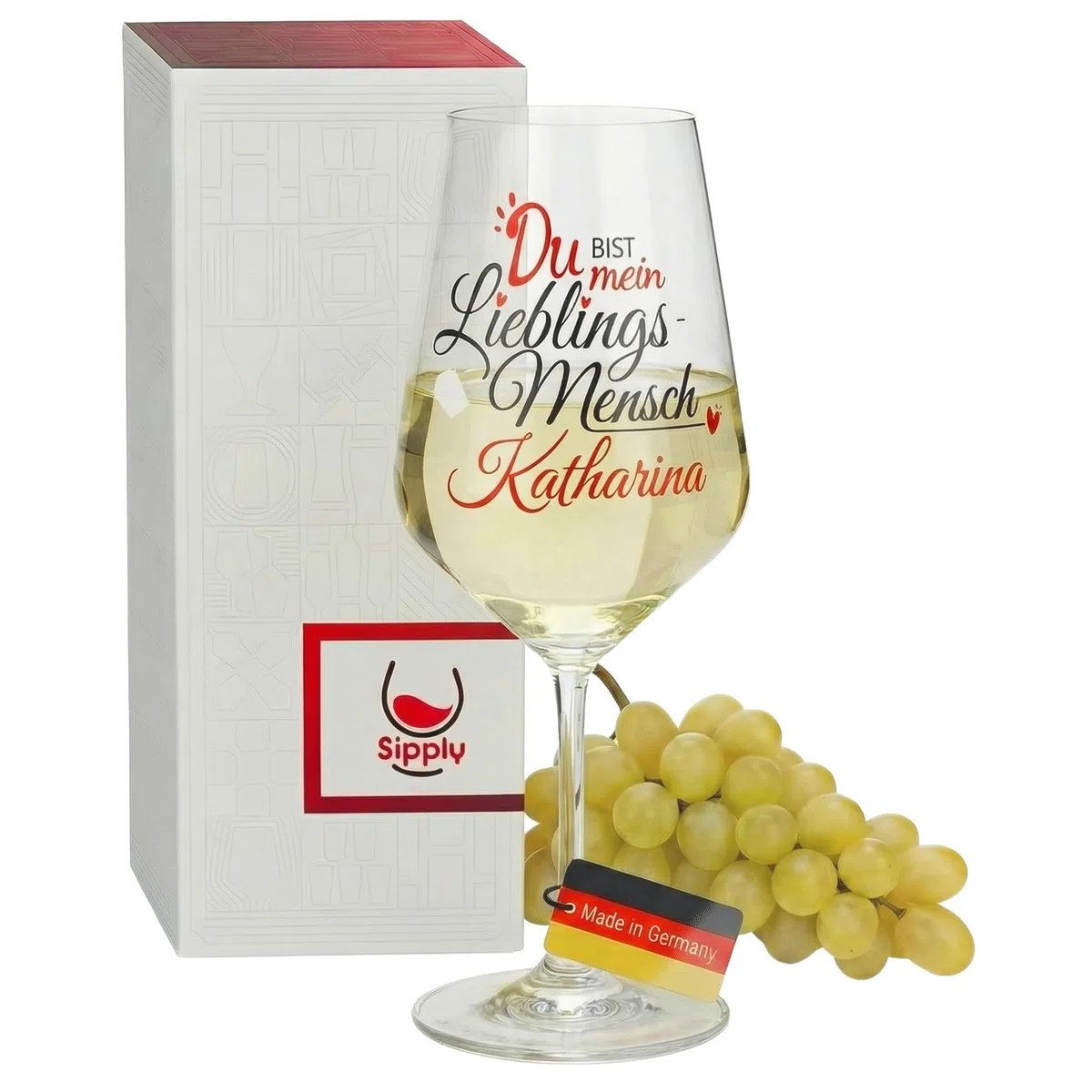 Weinglas Mein Lieblingsmensch personalisiert mit Name 530 ml Geschenke zum Geburtstag Weihnachten für Mama Papa Oma Opa Schwester Bruder Freundin Weinliebhaber