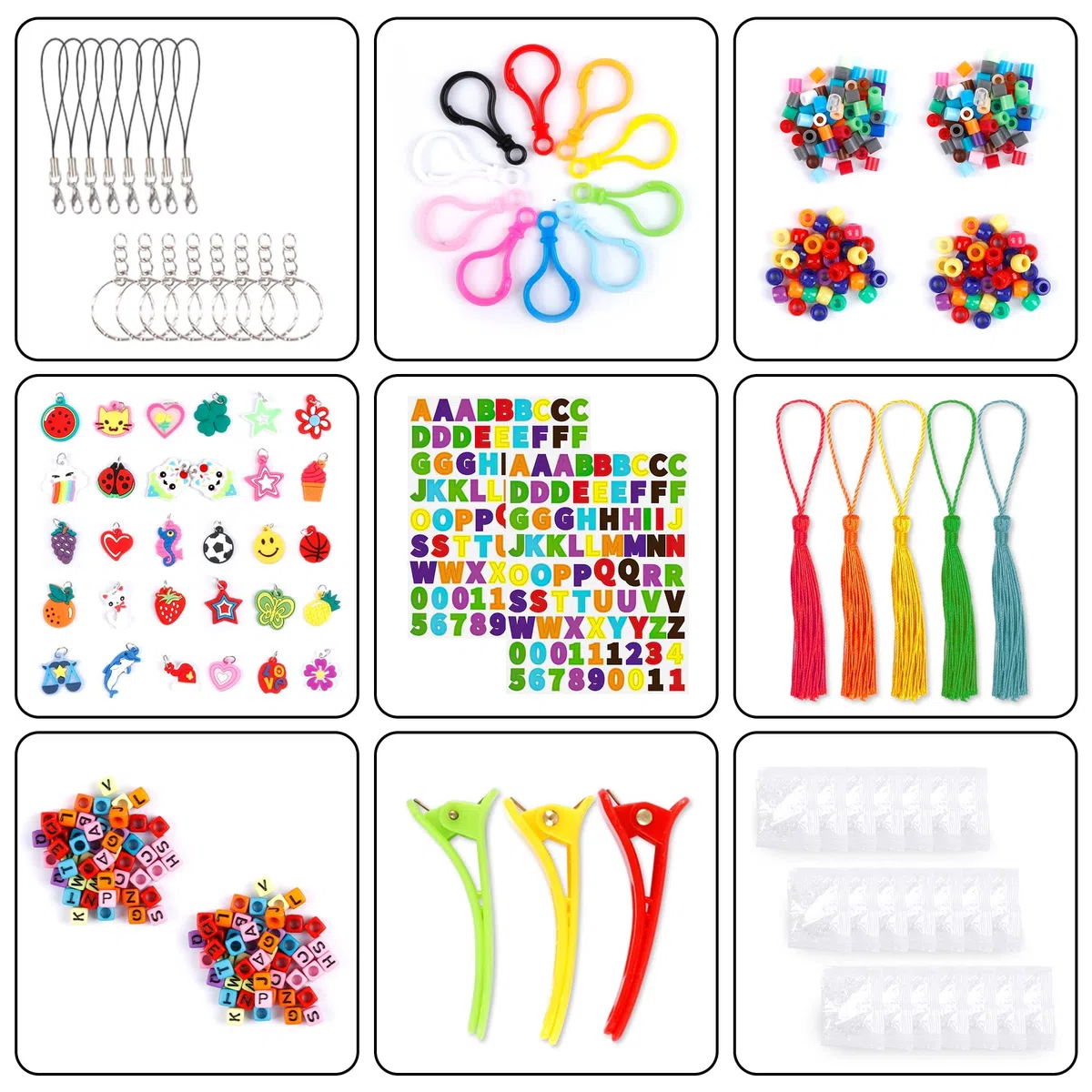 Inscraft 21900+ Loom Bands Refill Kit mit Organizer, 20.000+ Gummibänder in 41 Farben, 1000 Clips, 280 Perlen, 5 Quasten, 5 Häkelnadeln und mehr, Armbandherstellungs-Set