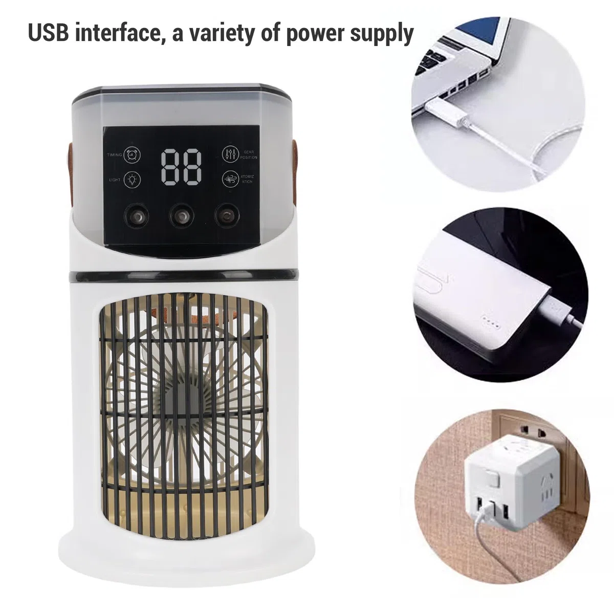 Yosoo Health Gear Luftkühler-Luftbefeuchter, Wassergekühlter USB-Desktop-Lüfter, für den Einsatz Im Wohnheim Im Büro Freien