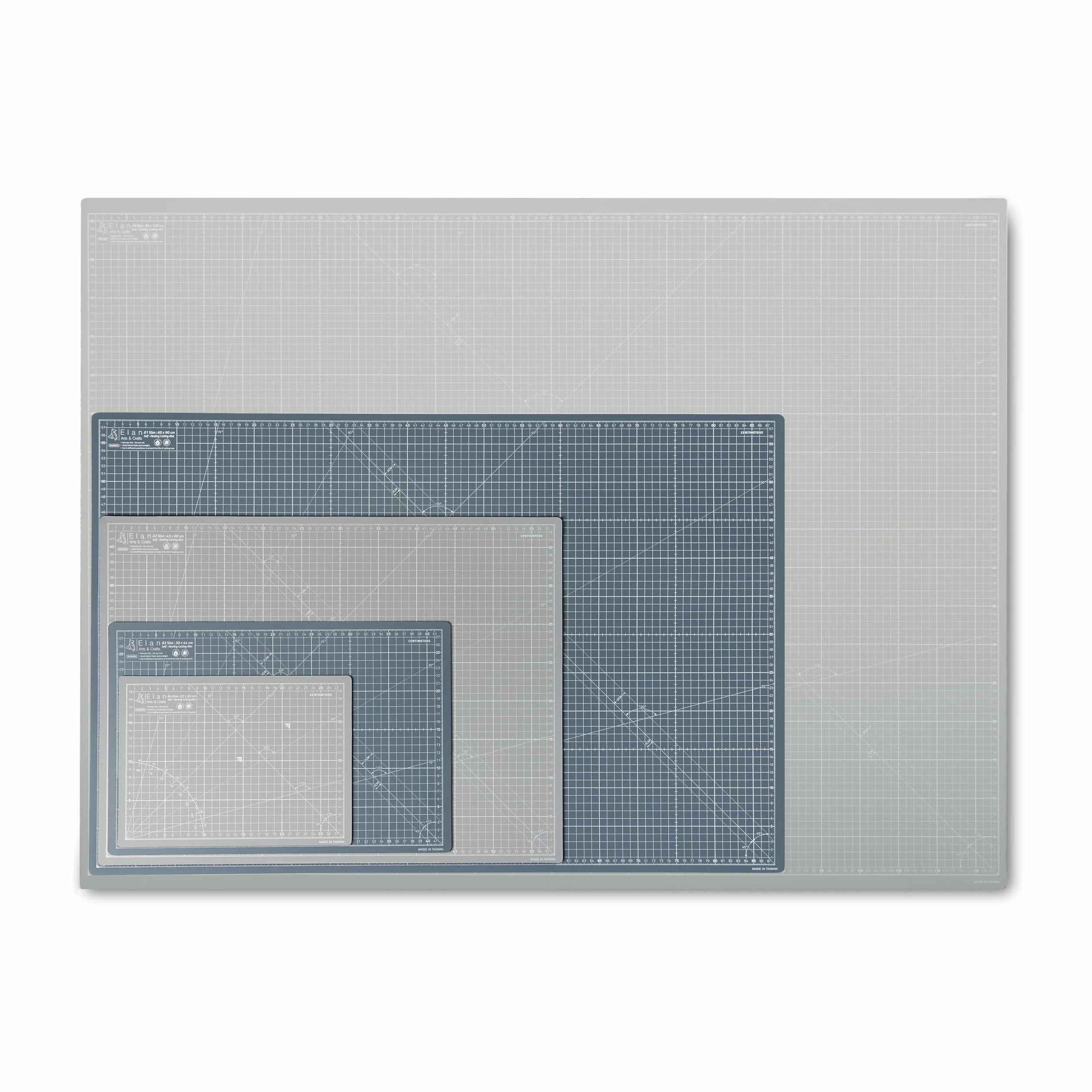Elan Schneidematte A2 Grau, 5-lagige Schneidematte 45x60 Selbstheilend, Bastelunterlage Schnittfest A2, Cutting Mat 45x60, Schneideunterlage Basteln