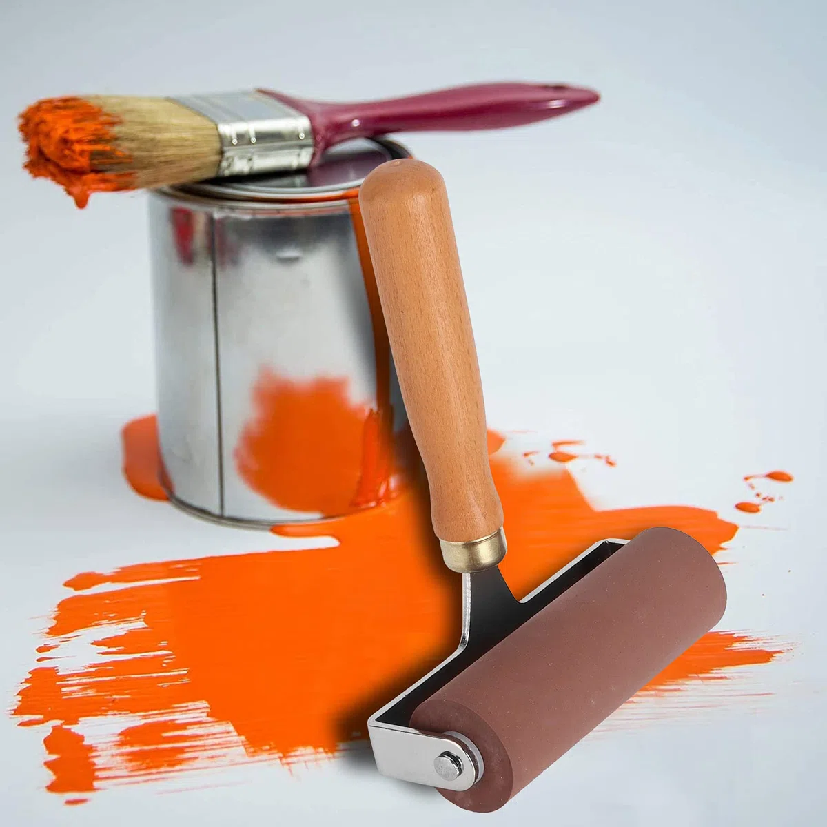 Goshyda Brayer, weiche Flexible langlebige elastische Gummiwalze, um den Druck zu beenden, glatt und sauber zu stempeln, geeignet für Druckgrafik, Tintenblock, Geschnitzte Oberfläche(10cm)