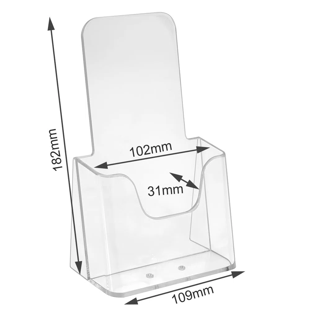 Zeigis 10er Set Tischprospektständer DIN Lang (99 x 210 mm) Prospekthalter Flyerhalter Transparenter Prospektständer für Flyer & Broschüren
