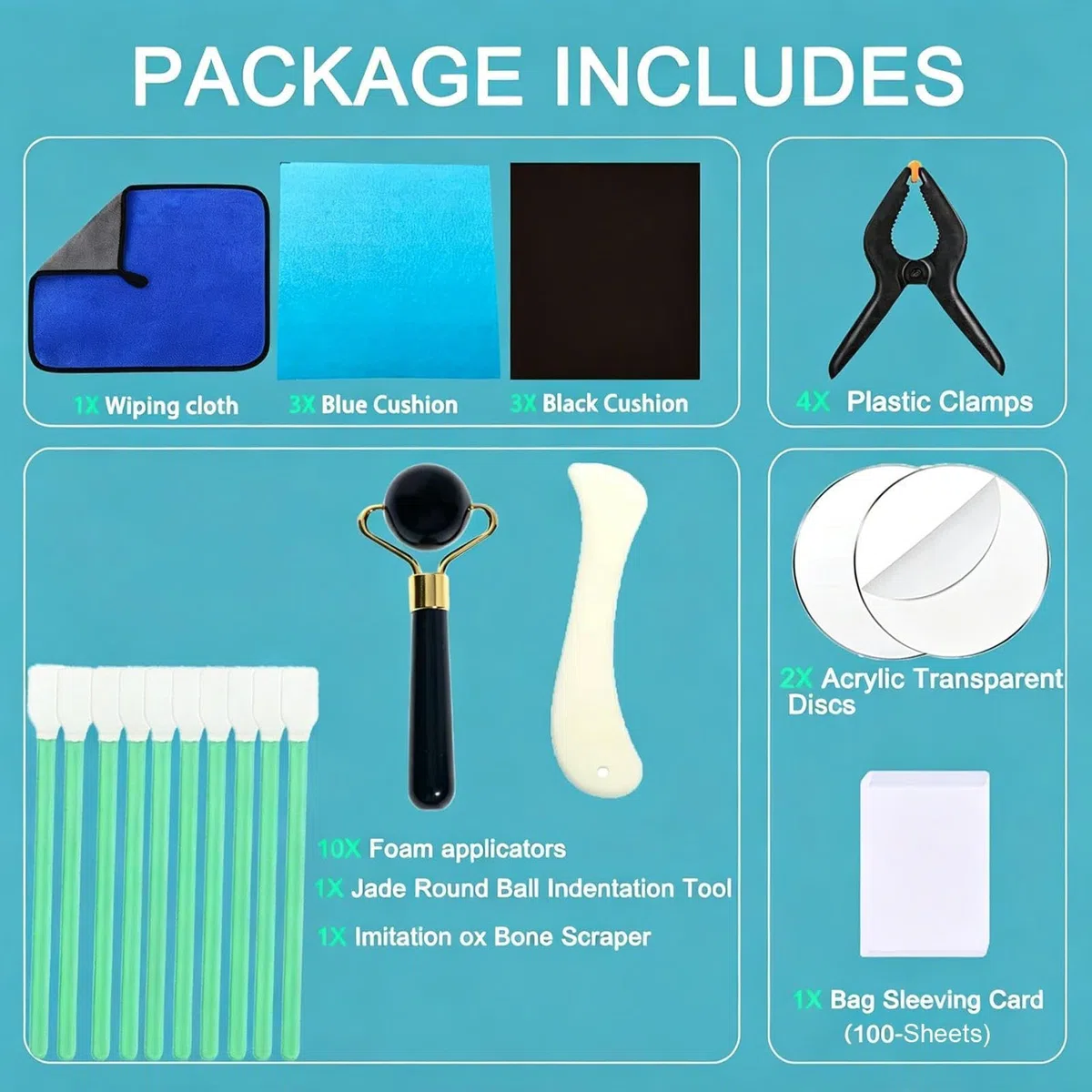 Generisch Card-Reparatur-Set,28-Teiliges Werkzeug Zum Bewerten, Glätten, Pflegen,Trading-Card-Reparatur-Kit | Für Zuhause, Sammler, Messen, Geldbörsen, Kreditkarten, Fotokarten, Wiederherstellung und