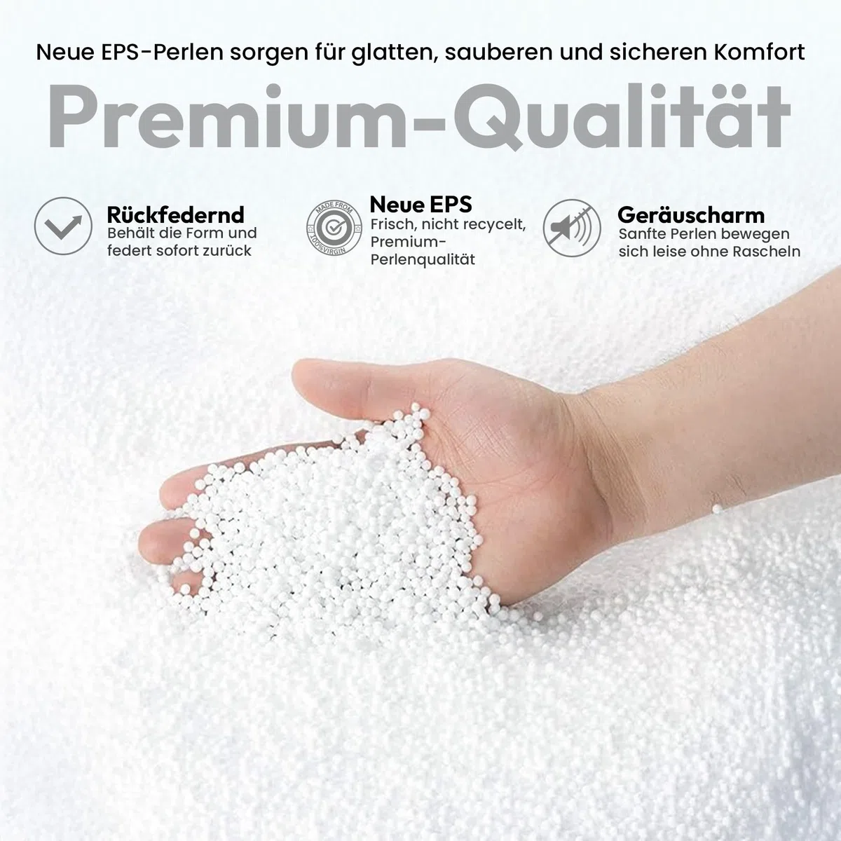 LAZY BAG Original EPS Perlen Sitzsackfüllung Sitzsack Styropor-Kügelchen Nachfüllpack Füllung für Sitzsäcke Sitzkissen Nackenkissen UVM. (100 Liter)
