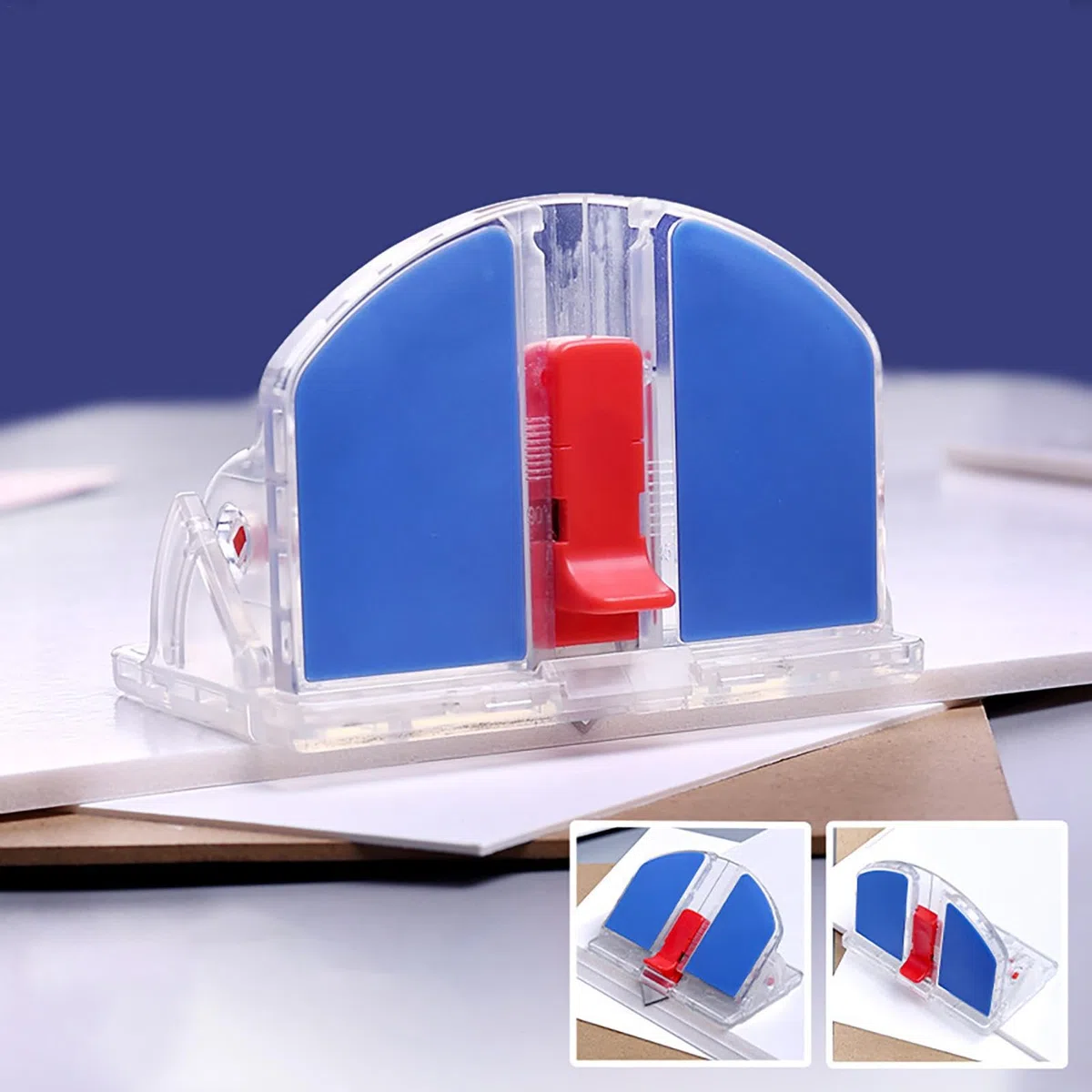 Professioneller Passepartoutschneider, 45°-Und 90°-Passepartoutschneider, Schrägschneider, Flachschneider, Rahmenpadschneider, Bilderrahmenschneider, Kohlenstoffstahl, Blau, 17.7L x 16.7B cm